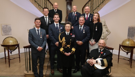 HRH, The Princess Royal, with all nine 2024 Merchant Navy Medal recipients after the award ceremony at Trinity House. Images: Mark Dalton Image:HRH, The Princess Royal, with all nine 2024 Merchant Navy Medal recipients after the award ceremony at Trinity House. Images: Mark Dalton